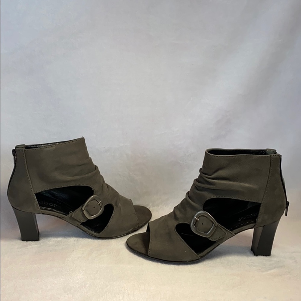 Gabor gray open-toe booties